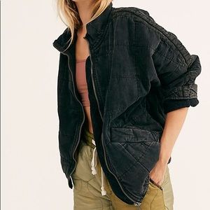 NWT Free People Dolman Quilted Jacket Black Wash M